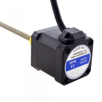 Zewnętrzny liniowy silnik krokowy NEMA 17 17E19S2504GF5-150RS skok na obrót 2,54mm skok 150mm