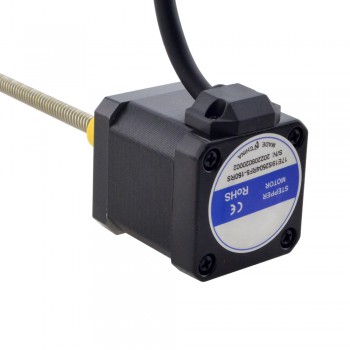 Zewnętrzny liniowy silnik krokowy NEMA 17 17E19S2504RF5-150RS skok na obrót 6,35mm skok 150mm