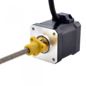 Zewnętrzny liniowy silnik krokowy NEMA 17 17E19S2504WF5-150RS skok na obrót 12,7mm skok 150mm
