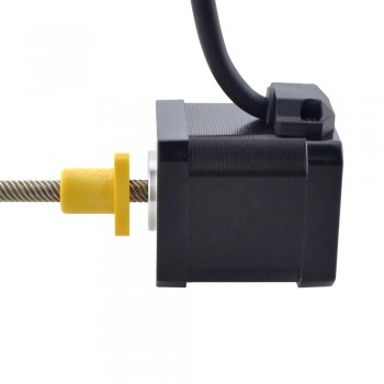 Zewnętrzny liniowy silnik krokowy NEMA 17 17E19S2504WF5-150RS skok na obrót 12,7mm skok 150mm