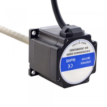Zewnętrzny liniowy silnik krokowy NEMA 23 23E22S3004NG5-200RS skok na obrót 10,16mm skok 200mm