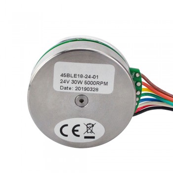 Ф43,2x18mm Silnik bldc z zewnętrznym wirnikiem 45BLE18-24-01 24 V 5000 obr./min 0,05 Nm 30 W 1,6 A