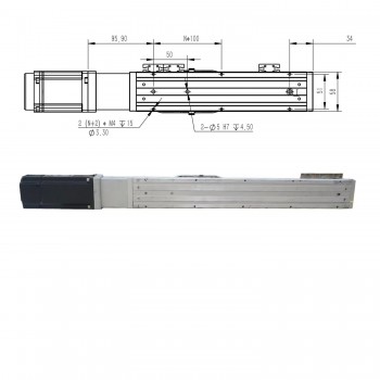 Moduł liniowy z podwójną szyną, siłownik prowadnicy liniowej FCH60, 50-1000 mm z silnikiem serwo 400 W