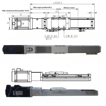 Moduł liniowy z podwójną szyną, siłownik prowadnicy liniowej FCH60, 50-1000 mm z silnikiem serwo 400 W