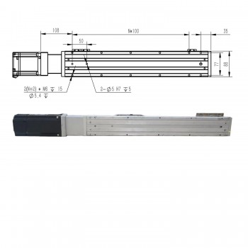 Moduł liniowy z podwójną szyną, siłownik prowadnicy liniowej FCH90, 50-1100 mm z silnikiem serwo 750 W