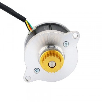 Okrągły silnik krokowy Nema 14 (Φ36x21,5 mm) 14HR09-0434S-C1 3.83V 0,9 stopnia 9,5 Ncm z kołem pasowym