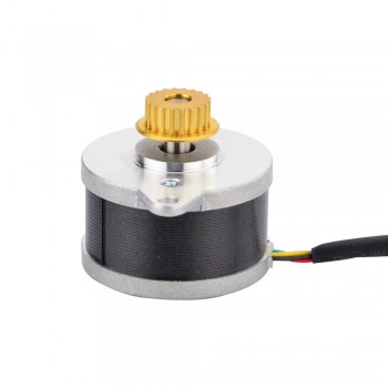 Okrągły silnik krokowy Nema 14 (Φ36x21,5 mm) 14HR09-0434S-C1 3.83V 0,9 stopnia 9,5 Ncm z kołem pasowym