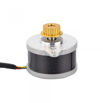 Okrągły silnik krokowy Nema 14 (Φ36x21,5 mm) 14HR09-0434S-C1 3.83V 0,9 stopnia 9,5 Ncm z kołem pasowym