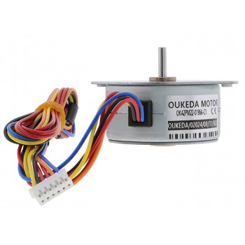 Oukeda PM42 silnik krokowy obrotowy z magnesem trwałym OK42PM22-0186A-C1 7,5 stopnia 4,90 Ncm 12 V 6 przewodów