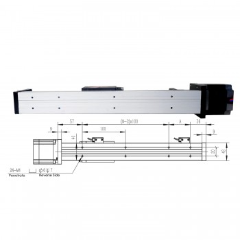 Prowadnice liniowe z śrubą kulową FSL40 50-1000 mm z silnikiem krokowym Nema 23