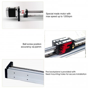 Prowadnice liniowe z śrubą kulową FSL40 50-1000 mm z silnikiem krokowym Nema 23