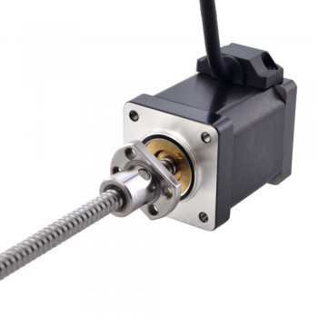 Silnik krokowy liniowy NEMA 14 z zewnętrzną śrubą kulową 14E19S1504BAM5-150RS skok na obrót 2mm skok 150mm