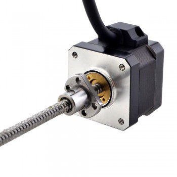 Silnik krokowy liniowy NEMA 17 z zewnętrzną śrubą kulową 17E13S1504BSM5-150RS skok na obrót 1mm skok 150mm