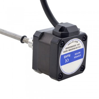 Silnik krokowy liniowy NEMA 17 z zewnętrzną śrubą kulową 17E13S1504BSM5-150RS skok na obrót 1mm skok 150mm