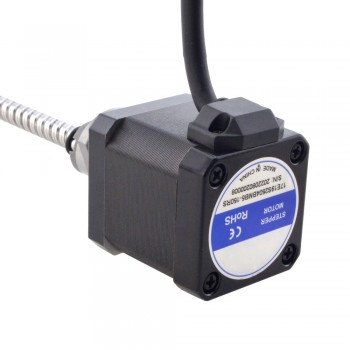 Silnik krokowy liniowy NEMA 17 z zewnętrzną śrubą kulową 17E19S2504BMB5-150RS skok na obrót 8mm skok 150mm