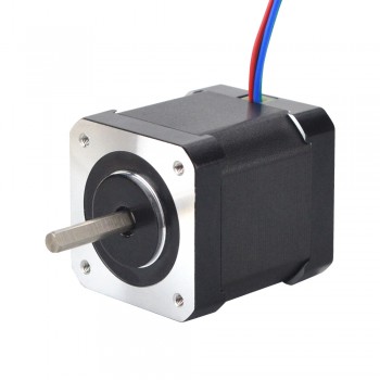 Silnik krokowy Nema 17 z pełnym wałem D-cut 17HM19-2004S1 0,9 stopnia 46 Ncm 2,9 V 4 przewody