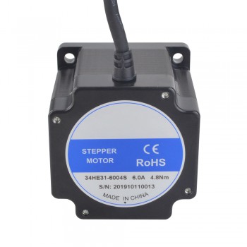 Silnik krokowy Nema 34 serii E 34HE31-6004S 4 przewody 1,8 stopnia 4,8 Nm 6,0 A