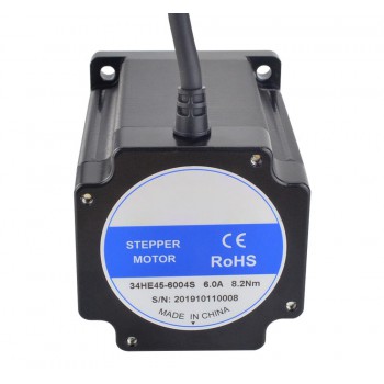 Silnik krokowy Nema 34 serii E 34HE45-6004S 1,8 stopnia 8,2 Nm 6,0 A 4 przewody