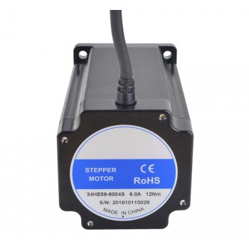 Silnik krokowy Nema 34 serii E 34HE59-6004S 1,8 stopnia 12,0 Nm 6,0 A 4 przewody