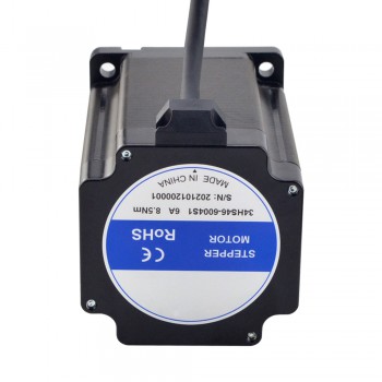 Silnik krokowy Nema 34 serii S 34HS46-6004S1 14 mm wałek wpustowy 8,5 Nm z kablem 1 m