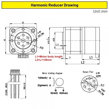 Silnik krokowy Neme 17 42HS4015A4D5 z przekładnią harmoniczną 30:1 + sterownik krokowy TB6600