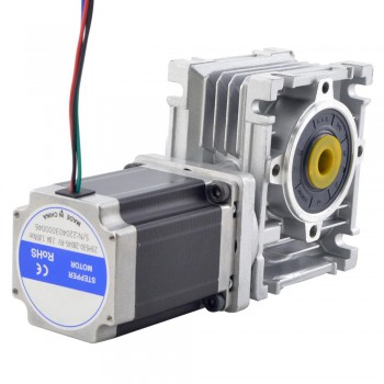 Silnik krokowy z przekładnią ślimakową Nema 23 23HS30-2804S-RV30-G5 L=76mm z przekładnią 5:1